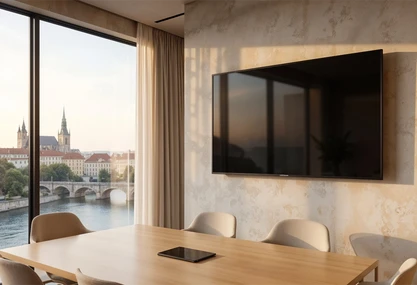 Klimatizovaný sál s denním světlem, vhodný pro větší firemní akce.